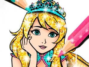 princess coloring book glitter